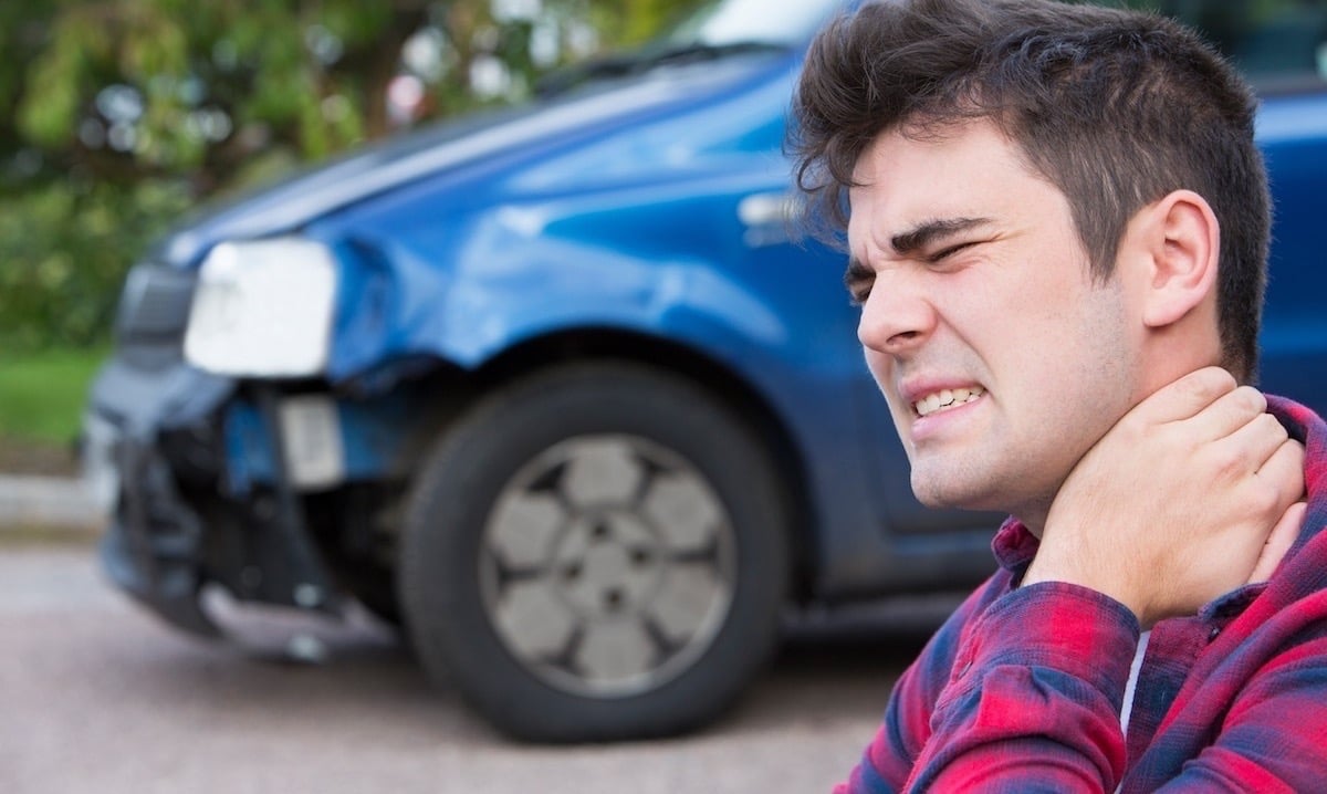 Man with Whiplash After a Car Accident